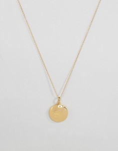 Ожерелье из 14-каратного золота с инициалом С на медальоне Carrie Elizabeth - Золотой
