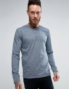 Лонгслив с воротником на пуговицах Scotch & Soda - Синий