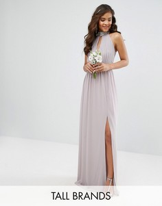 Платье макси с отделкой TFNC Tall Wedding - Серый