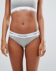 Хлопковые плавки-бикини Calvin Klein - Серый