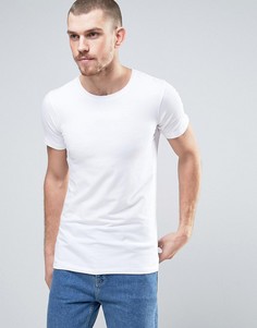 Белая эластичная хлопковая футболка Lindbergh - Белый