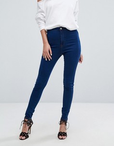 Суперэластичные зауженные джинсы с высокой талией Missguided Vice - Синий