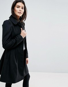 Расклешенное пальто с эффектными рукавами ASOS - Черный