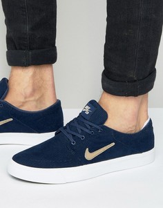 Мужские темно-синие парусиновые кроссовки-премиум Nike SB Portmore 807399-420 - Темно-синий