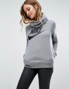 Серый худи с большим логотипом Nike Rally - Серый