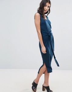 Платье с завязкой на талии и разрезами по бокам Unique 21 - Темно-синий