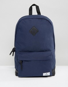 Темно-синий парусиновый рюкзак с основанием из искусственной кожи ASOS - Темно-синий