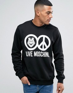 Черный свитшот с принтом логотипа Love Moschino - Черный