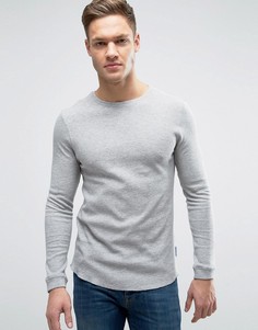 Обтягивающий лонгслив из вафельного трикотажа Bellfield - Серый
