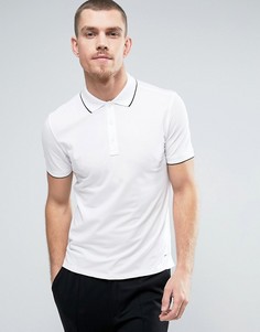 Белое узкое поло из эластичной ткани с кантом HUGO by Hugo Boss - Белый