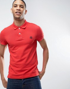 Узкая футболка-поло с короткими рукавами United Colors of Benetton - Красный