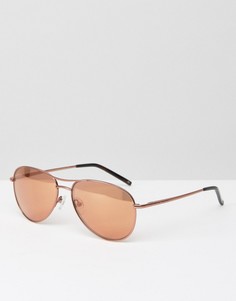 Солнцезащитные очки-авиаторы оттенка розового золота Ted Baker Carter - Золотой