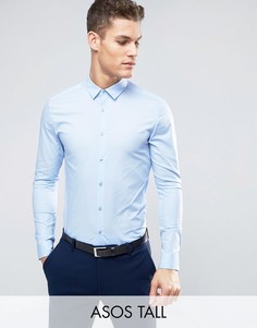 Синяя рубашка скинни ASOS TALL - Синий