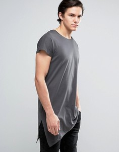 Удлиненная футболка с асимметричным нижним краем Jack & Jones Core - Серый