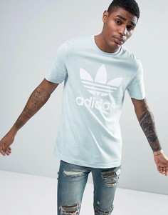 Голубая футболка с логотипом-трилистником adidas Originals BQ5392 - Синий