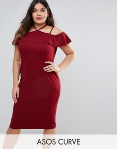 Платье-футляр с лямками ASOS CURVE - Красный