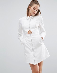 Платье-рубашка с длинными рукавами C/meo Collective Let It Go - Белый
