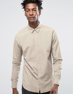 Рубашка классического кроя с воротником на пуговицах Selected Homme - Светло-серый