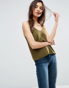 Двуслойный тканый топ на бретельках ASOS - Зеленый