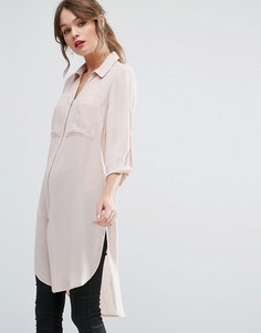 Длинная рубашка на молнии New Look - Розовый