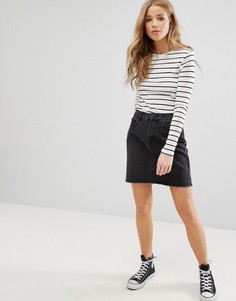 Джинсовая юбка в винтажном стиле New Look - Черный