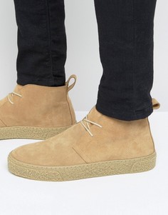 Песочные замшевые ботинки чукка на шнуровке ASOS - Stone