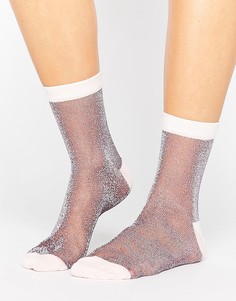 Полупрозрачные носки с блестками ASOS - Фиолетовый