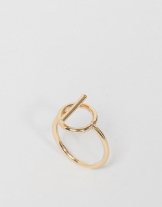 Тонкое кольцо с дизайном застежка моржовый клык ASOS - Золотой