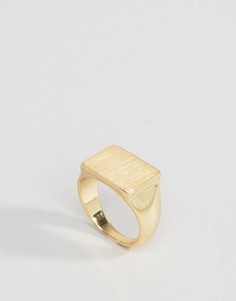 Позолоченное кольцо с печаткой Pieces - Золотой