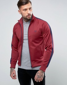 Темно-бордовая спортивная куртка с контрастными вставками Fred Perry - Красный