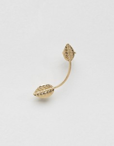 Серьга-клаймбер с листьями Glamorous - Золотой