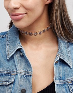 Короткое ожерелье с сердечками ASOS - Мульти