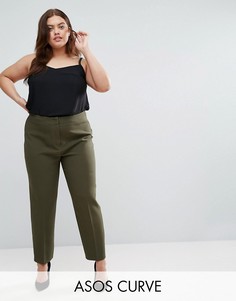 Брюки с завышенной талией ASOS CURVE - Зеленый