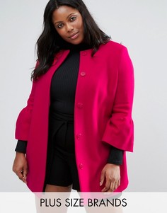 Пальто с добавлением шерсти и расклешенными рукавами Helene Berman Plus - Розовый