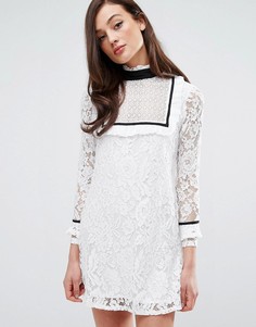 Платье с контрастной отделкой по краю Fashion Union - Белый