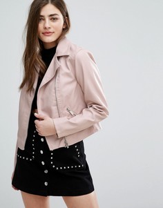 Байкерская куртка из кожзаменителя New Look - Розовый