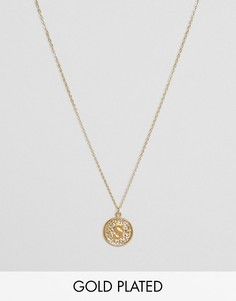 Ожерелье с инициалом S на подвеске Ottoman Hands - Золотой