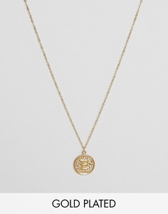Ожерелье с инициалом Е на подвеске Ottoman Hands - Золотой