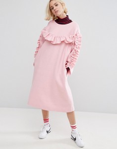 Свободное платье с рюшами STYLENANDA - Розовый