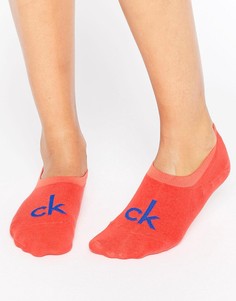 Невидимые хлопковые носки неонового цвета Calvin Klein - Оранжевый