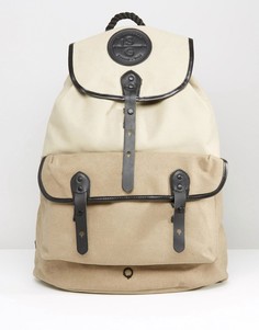 Парусиновый рюкзак с кожаной отделкой и карманом Stighlorgan Roban - Светло-серый