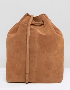 Замшевая сумка-мешок Selected - Коричневый