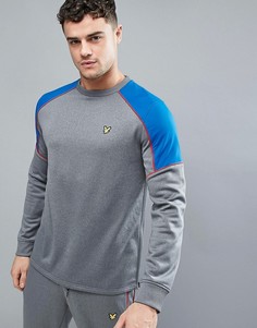 Серый меланжевый свитшот с молниями по бокам Lyle & Scott Fitness Lewis - Серый