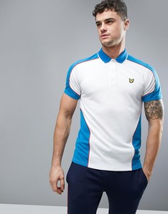 Двухцветная сетчатая футболка-поло Lyle & Scott Fitness Hendry - Белый