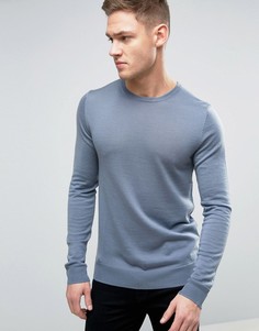 Джемпер-премиум из 100% мериносовой шерсти Jack & Jones - Синий