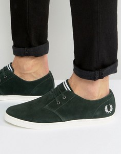 Зеленые низкие замшевые кроссовки Fred Perry Byron - Зеленый