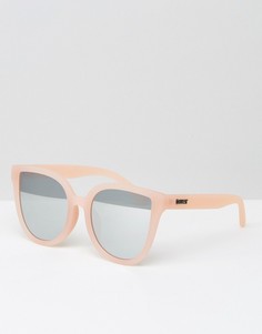 Солнцезащитные очки кошачий глаз в розовой оправе с зеркальными стеклами Quay Australia - Розовый