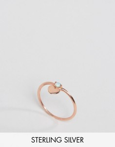 Серебряное кольцо с сердцем и покрытием из розового золота ASOS - Медный