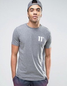 Серая обтягивающая футболка 11 Degrees - Серый