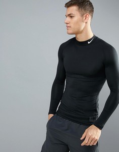 Черный лонгслив с высоким воротом Nike Training Compression 703090-010 - Черный